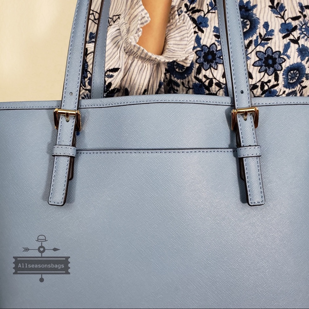 NWT Michael Kors Medium carryall tote sky blue bag - Picture 5 of 7